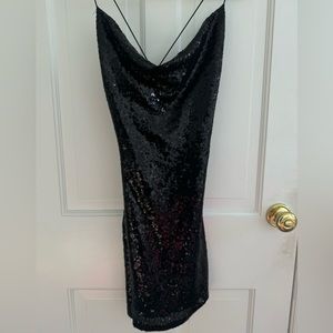 Windsor Black Jolene Sleeveless Sequin Mini Dress | Size Medium